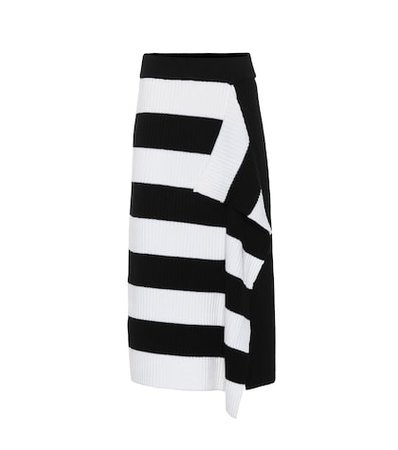 Striped merino wool skirt