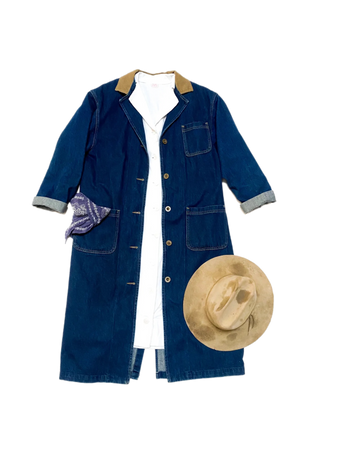 blue denim duster overcoat coats