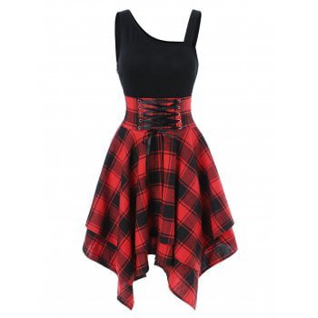 Black & Red Plaid Dress