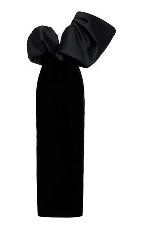 One-Shoulder Velvet Maxi Dress By Monique Lhuillier | Moda Operandi