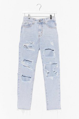 High-Waisted Distressed Jeans | Nasty Gal