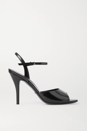 Black Scarlet patent-leather sandals | Gucci | NET-A-PORTER