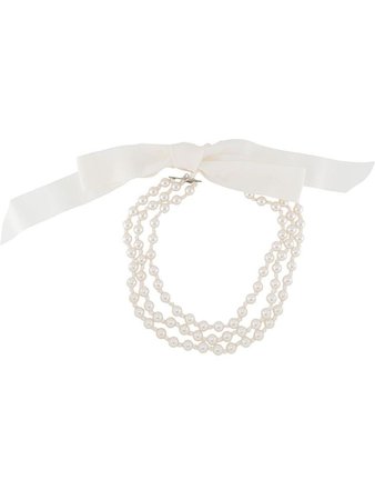 Moschino Bow-Embellished Pearl Necklace