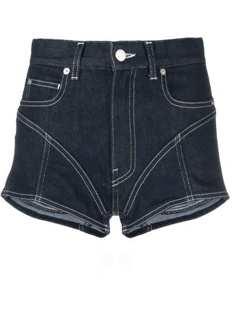 Mugler contrast-stitch Denim Shorts - Farfetch