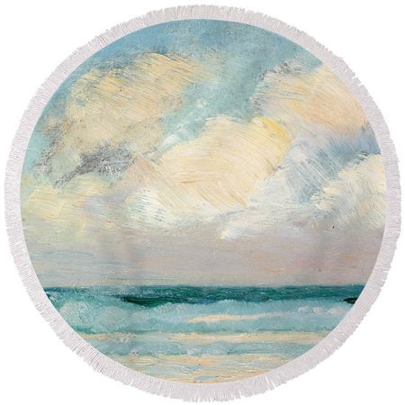 Scenic Paintings Round Beach Towels | Fine Art America