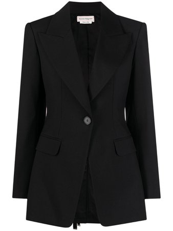 Shop Alexander McQueen lace-up single-breasted blazer with Express Delivery - FARFETCH