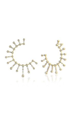 18K Yellow Gold Fishbone Earrings by Shay | Moda Operandi