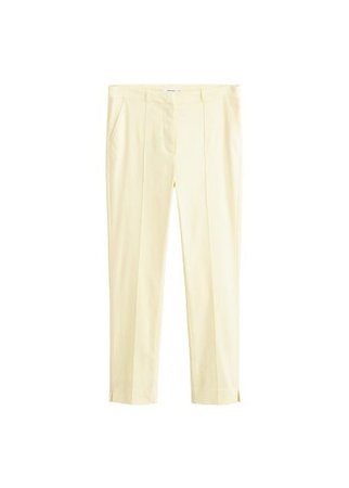 MANGO Straight linen-blend trousers