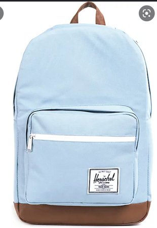 light blue backpack