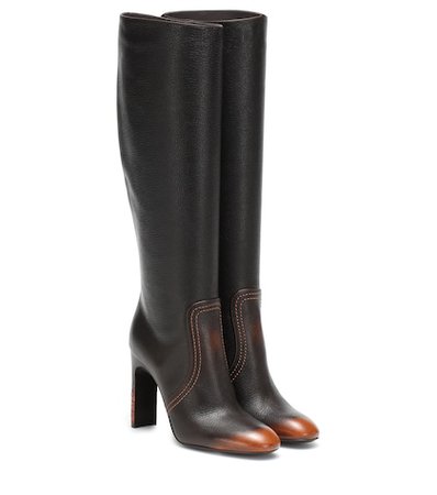 Leather knee-high boots