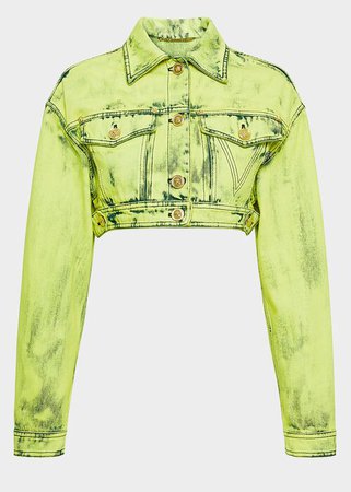 Versace Cropped Fluo Denim Jacket for Women | Online Store EU
