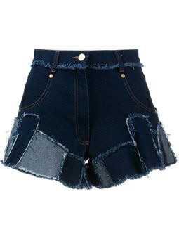 patchwork denim shorts