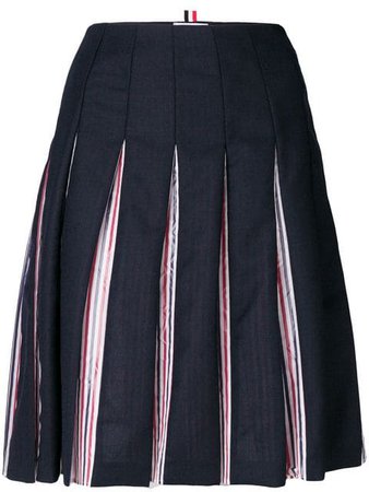 Thom Browne tricolour lined pleated skirt $630 - Buy Online - Mobile Friendly, Fast Delivery, Price