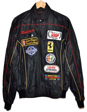 Vintage 70s 80s STYLE AUTO Long Beach Grand Prix Racing Patches Jacket