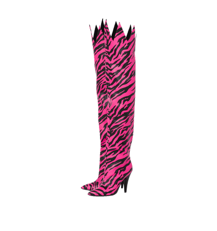 Moschino x The Flintstones Zebra-print boots - pink