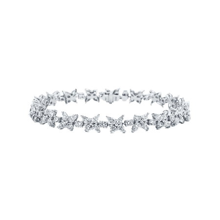 Tiffany Victoria® Cluster Tennis Bracelet in Platinum with Diamonds