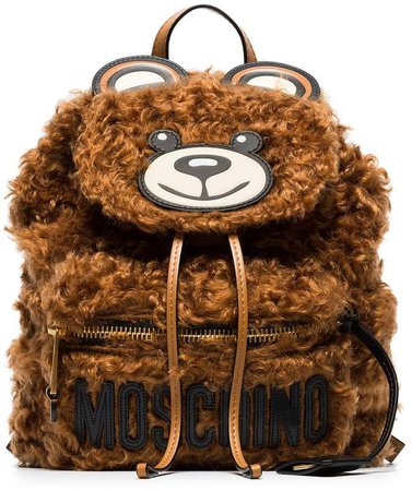 brown teddy bear shearling backpack