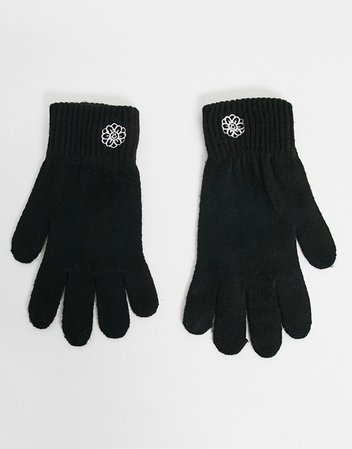 ASOS DESIGN knit gloves with happy face embroidery | ASOS