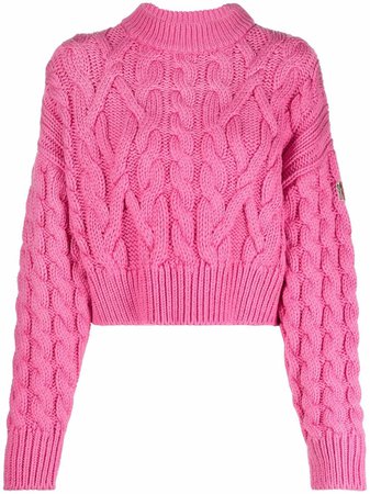 Moncler cable-knit Cropped Jumper - Farfetch