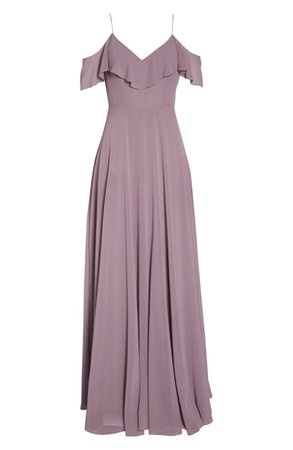Jenny Yoo Cold Shoulder Chiffon Gown | Nordstrom