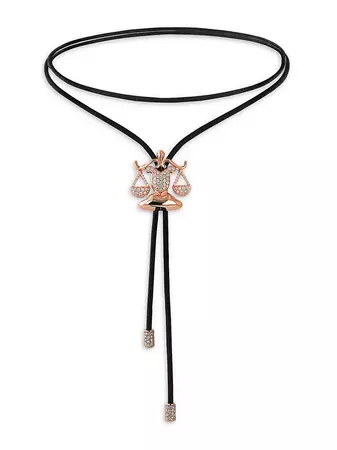 Shop Jacob & Co. Zodiac 18K Rose Gold & Diamond Libra String Necklace | Saks Fifth Avenue