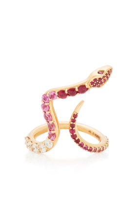Perez Bitan 18K Gold Ruby Sapphire And Diamond Ring