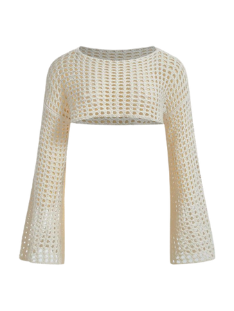 hollow out crop sweater