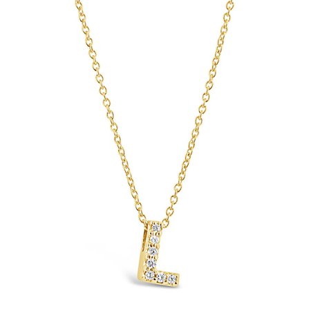 Roberto Coin 18k Yellow Gold and Diamond Love Letter L Initial Pendant