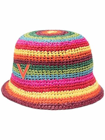 Valentino weaved striped bucket hat - FARFETCH