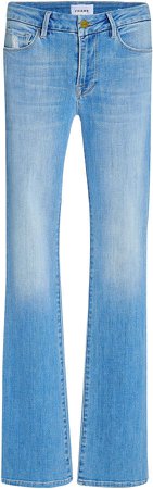Le Mini Stretch High Slit Bootcut Jeans