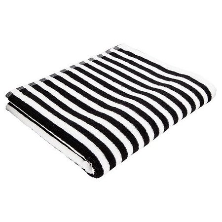 Tesco Black & White Stripe Bath Towel