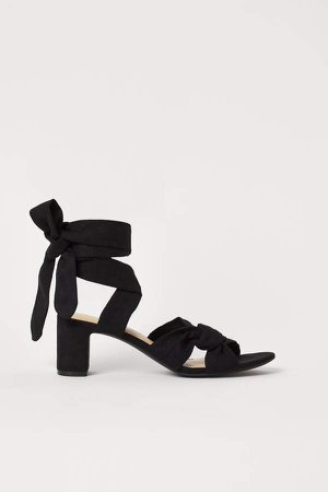 Tie-strap Sandals - Black