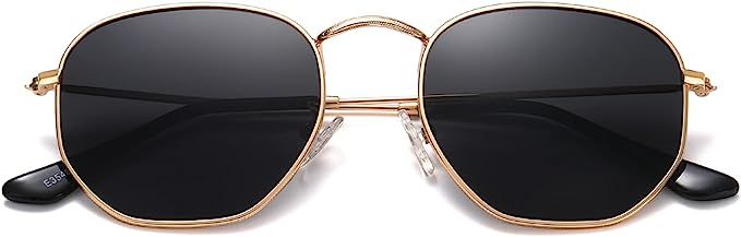 Amazon.com: MEETSUN Polarized Hexagon Sunglasses for Women Men Polygon Square Sun Glasses UV400 Protection Metal Frame Gold Frame-Gray Lens : Clothing, Shoes & Jewelry