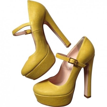 yellow platform heels