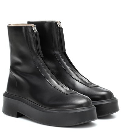 The Row mytheresa Zipped 1 Leather Ankle Boots -  | Mytheresa | ShopLook