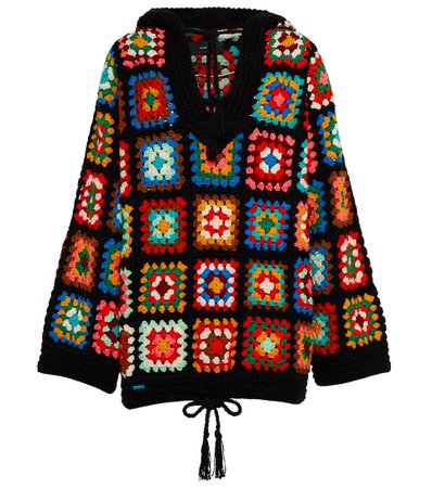 Alanui - Positive Vibes cotton crochet hoodie | Mytheresa