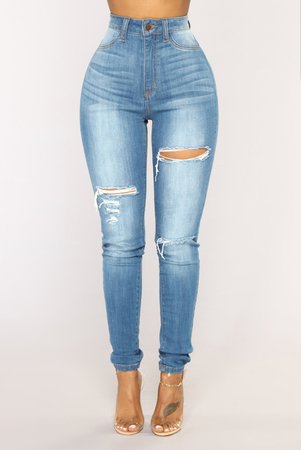 Blessed With My Booty Skinny Jeans - Medium Blue Wash