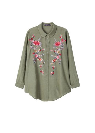 Violeta BY MANGO Embroidered flowers shirt