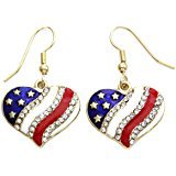 Amazon.com: SoulBreeze I Love USA American Flag Heart Earrings Dangle 4th of July Independence Day Gift for Mom (Dangle Set): Jewelry