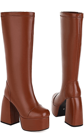 brown platform boots