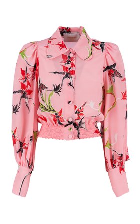 Fever puffed sleeve silk top by La DoubleJ | Moda Operandi