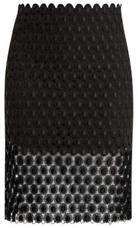 Black Crochet Skirt - Womens - Black