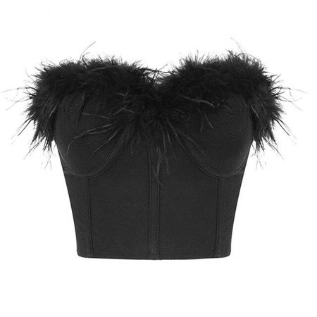 FEATHER STRAPLESS TOP – MUSSECCO