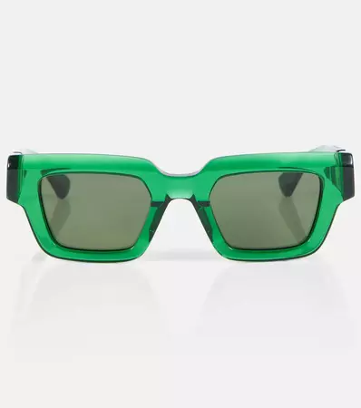 Unapologetic Rectangular Sunglasses in Green - Bottega Veneta | Mytheresa