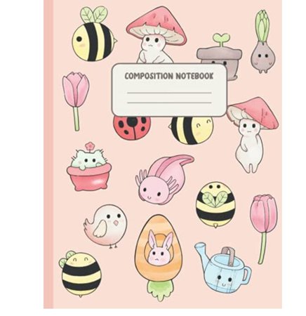 cute kawaii kawaiicore bee mushroom notebook school