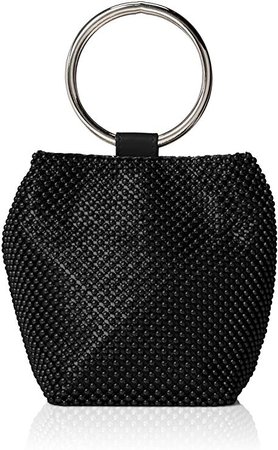 Jessica McClintock Womens Gwen Ball Mesh Ring Wristlet Pouch Clutch, Black: Handbags: Amazon.com
