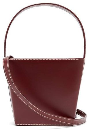 Edie Leather Bucket Bag - Womens - Burgundy