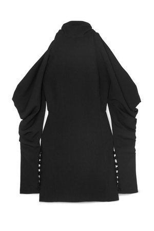16ARLINGTON - Cold-shoulder crepe turtleneck mini dress ($553)