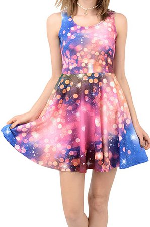 CowCow Womens Stars in Dream Starry Night Moon Skater Dress, Pink - M at Amazon Women’s Clothing store