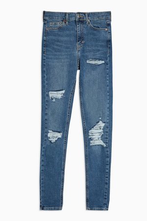 Mid Blue Super Rip Jamie Jeans | Topshop